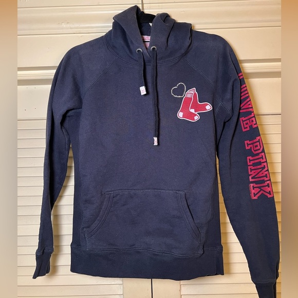 Victorias Secret PINK Red Sox MLB Pullover Hoodie with Bling, size XS - Picture 6 of 12